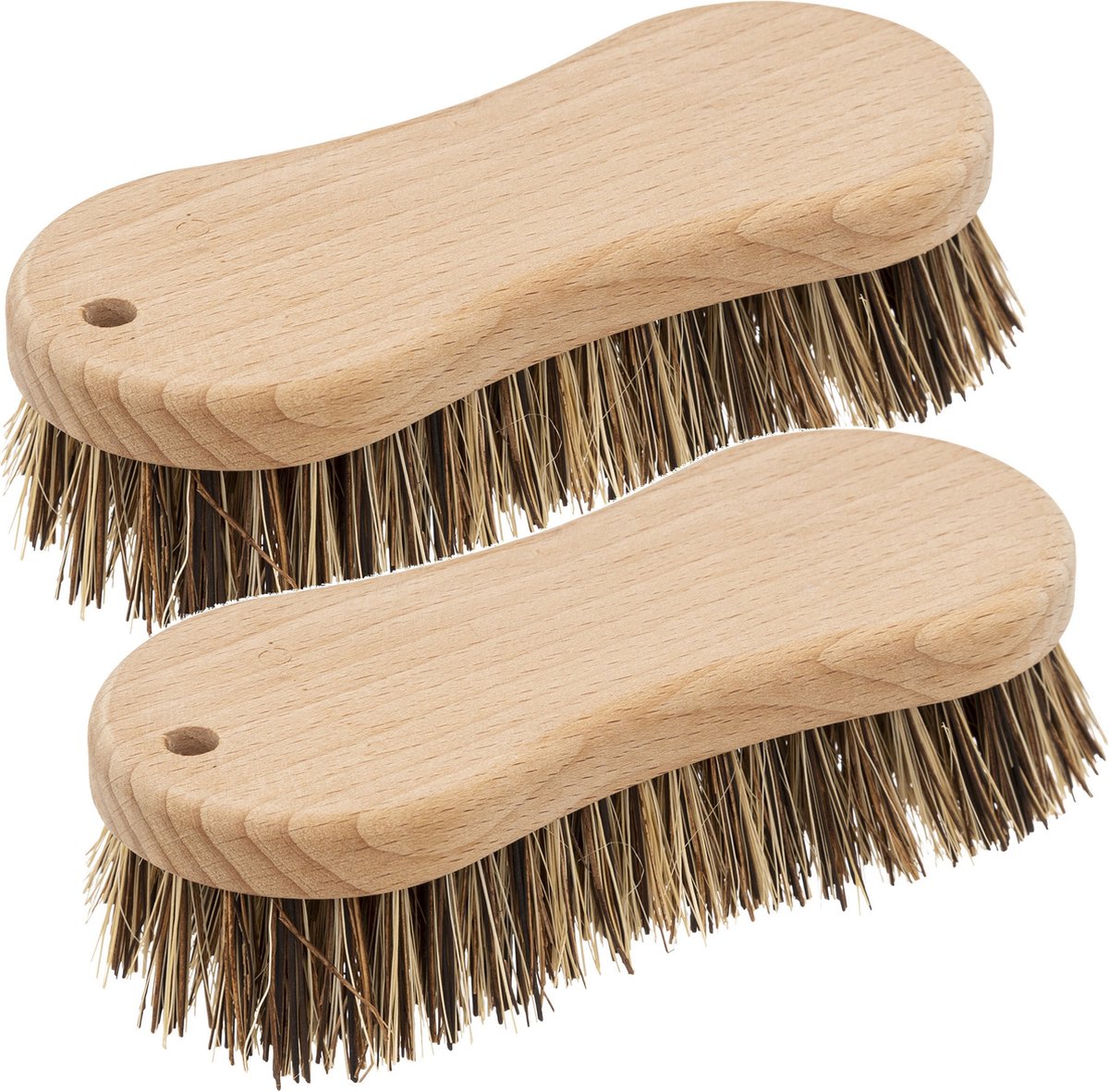 Goedkoopste 5Five Schrobborstel van hout/kokos - 2x - 15 x 6.5 cm - Schrobber - Schoonmaken - Hand borstel