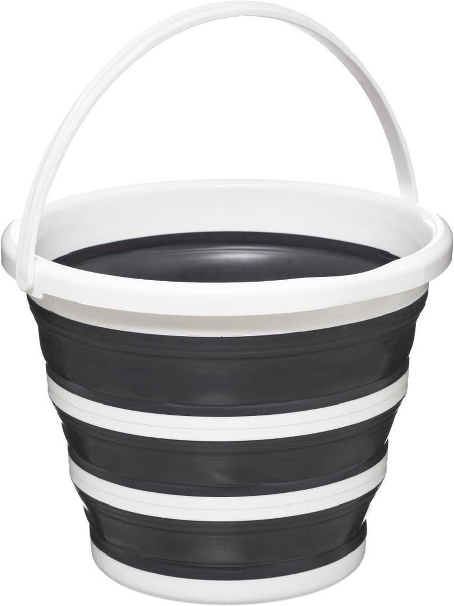 Goedkoopste 5five Emmer - opvouwbaar - wit-grijs - 10 L - 32 x 24 cm - schoonmaakemmer