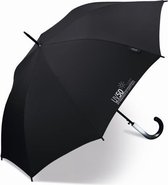 Happy Rain - Lange paraplu met UV bescherming - Automatisch - Zwart - maat Onesize