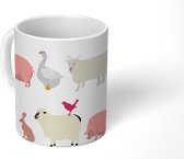 Mok - Koffiemok - Patronen - Boerderij - Dieren - Mokken - 350 ML - Beker - Koffiemokken - Theemok