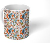 Mok - Koffiemok - Patroon - Vogels - Planten - Mokken - 350 ML - Beker - Koffiemokken - Theemok