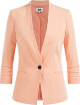 WE Fashion Dames getailleerde stretch blazer met ingerimpelde mouwen