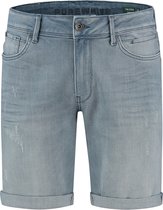 Purewhite -  Heren Skinny Fit   Korte Broek  - Blauw - Maat 27