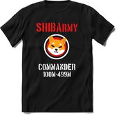Shiba inu army commander T-Shirt | Shib Crypto ethereum kleding Kado Heren / Dames | Perfect cryptocurrency munt Cadeau shirt Maat XL