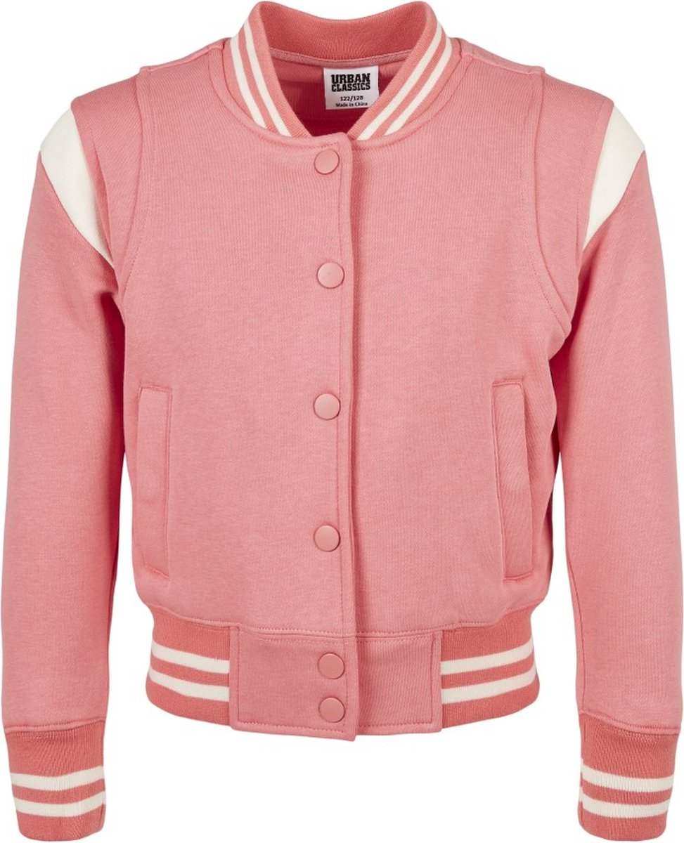 Urban Classics Inset College Sweat Kinder Jacket Kids 110 Roze