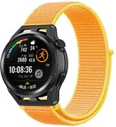 Nylon Smartwatch bandje - Geschikt voor Strap-it Huawei Watch GT Runner nylon band - lichtgeel - GT Runner - 22mm - Strap-it Horlogeband / Polsband / Armband