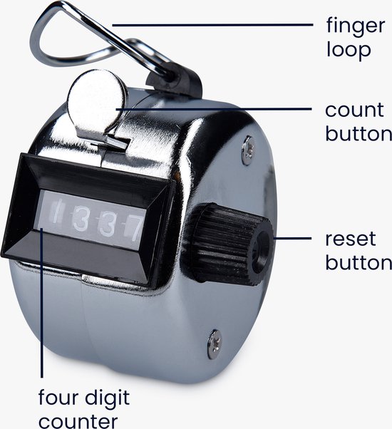 Compteur manuel mécanique avec bouton rotatif Noir