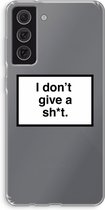 Case Company® - Samsung Galaxy S21 FE hoesje - Don't give a shit - Soft Cover Telefoonhoesje - Bescherming aan alle Kanten en Schermrand