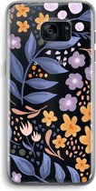 Case Company® - Samsung Galaxy S7 Edge hoesje - Flowers with blue leaves - Soft Cover Telefoonhoesje - Bescherming aan alle Kanten en Schermrand