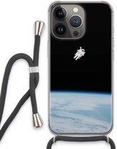 Case Company® - iPhone 13 Pro hoesje met Koord - Alone in Space - Telefoonhoesje met Zwart Koord - Extra Bescherming aan alle Kanten en Over de Schermrand