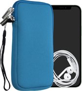 kwmobile Tasje voor smartphones XL - 6,7/6,8" - Insteekhoesje van neopreen in stralend blauw - Maat: 17,2 x 8,4 cm