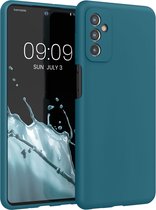 kwmobile telefoonhoesje voor Samsung Galaxy M52 5G - Hoesje met siliconen coating - Smartphone case in mat petrol