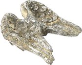 kerstbeeldje Vleugels Incus 10 cm polysteen grijs