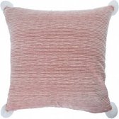 kussen gestreept 45 x 45 cm textiel rood/wit