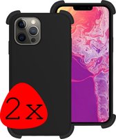 Hoes voor iPhone 13 Pro Hoesje Shock Proof Case - Hoes voor iPhone 13 Pro Case Zwart Shock Hoes - Hoes voor iPhone 13 Pro Hoes Cover - Zwart - 2 stuks