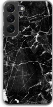 Case Company® - Samsung Galaxy S22 hoesje - Zwart Marmer - Soft Cover Telefoonhoesje - Bescherming aan alle Kanten en Schermrand