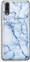 Case Company® - Huawei P20 hoesje - Blauw marmer - Soft Cover Telefoonhoesje - Bescherming aan alle Kanten en Schermrand