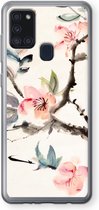 Case Company® - Samsung Galaxy A21s hoesje - Japanse bloemen - Soft Cover Telefoonhoesje - Bescherming aan alle Kanten en Schermrand