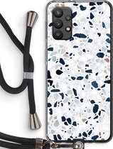 Case Company® - Samsung Galaxy A32 4G hoesje met Koord - Terrazzo N°1 - Telefoonhoesje met Zwart Koord - Bescherming aan alle Kanten en Over de Schermrand