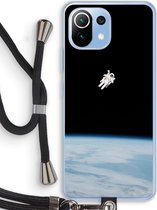 Case Company® - Xiaomi Mi 11 Lite hoesje met Koord - Alone in Space - Telefoonhoesje met Zwart Koord - Bescherming aan alle Kanten en Over de Schermrand