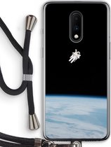 Case Company® - OnePlus 7 hoesje met Koord - Alone in Space - Telefoonhoesje met Zwart Koord - Bescherming aan alle Kanten en Over de Schermrand