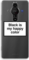 Case Company® - Sony Xperia Pro-I hoesje - Black is my happy color - Soft Cover Telefoonhoesje - Bescherming aan alle Kanten en Schermrand