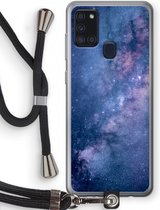 Case Company® - Samsung Galaxy A21s hoesje met Koord - Nebula - Telefoonhoesje met Zwart Koord - Bescherming aan alle Kanten en Over de Schermrand
