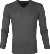 Suitable - Fijn Lamswol 12 garen Pullover V-Hals Antraciet - Heren - XXL - Modern-fit - Mannen wintertrui van Wol