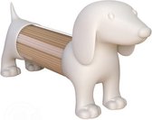 cocktailprikkershouder peper- en zoutstel Teckel 13,8 cm wit