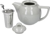 theepot Geo Filter 2 Cup 500 ml keramiek grijs