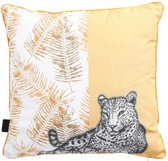 sierkussen Tiger 50 x 50 cm polykatoen geel