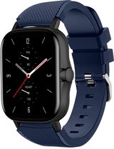 Siliconen Smartwatch bandje - Geschikt voor  Amazfit GTS 2 siliconen bandje - donkerblauw - Strap-it Horlogeband / Polsband / Armband