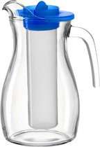 schenkkan Fresh 1,3 liter glas transparant/blauw