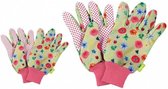 tuinhandschoenenset junior/dames groen/rood 2 paar