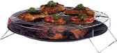 barbecue grillschaal 36 cm chroom zwart