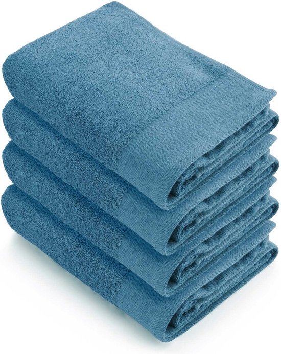 Walra handdoeken 60x110 Soft Cotton - 4-delig - Badhanddoeken 550 g/m² - 100% Katoen - Handdoekenset Petrol