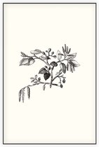 Els zwart-wit (Leaf of Alder) - Foto op Akoestisch paneel - 80 x 120 cm