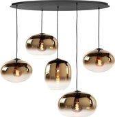 Hanglamp Bellini Ovaal Gold Transparant Glas 5Lichts