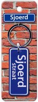 sleutelhanger straatnaam Sjoerd 9 cm staal blauw
