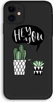 Case Company® - iPhone 11 hoesje - Hey you cactus - Biologisch Afbreekbaar Telefoonhoesje - Bescherming alle Kanten en Schermrand