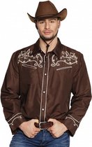 shirt Western heren bruin maat L