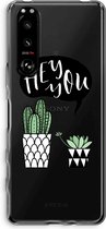 Case Company® - Sony Xperia 5 III hoesje - Hey you cactus - Soft Cover Telefoonhoesje - Bescherming aan alle Kanten en Schermrand