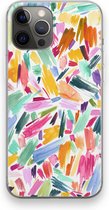 Case Company® - iPhone 12 Pro Max hoesje - Watercolor Brushstrokes - Soft Cover Telefoonhoesje - Bescherming aan alle Kanten en Schermrand