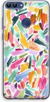 Case Company® - Huawei P Smart (2018) hoesje - Watercolor Brushstrokes - Soft Cover Telefoonhoesje - Bescherming aan alle Kanten en Schermrand