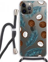 Case Company® - iPhone 12 Pro Max hoesje met Koord - Kokosnoot - Telefoonhoesje met Zwart Koord - Extra Bescherming aan alle Kanten en Over de Schermrand