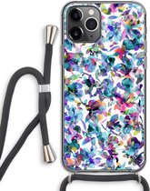 Case Company® - iPhone 11 Pro hoesje met Koord - Hibiscus Flowers - Telefoonhoesje met Zwart Koord - Extra Bescherming aan alle Kanten en Over de Schermrand