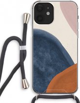 Case Company® - iPhone 12 mini hoesje met Koord - Geo #1 - Telefoonhoesje met Zwart Koord - Extra Bescherming aan alle Kanten en Over de Schermrand