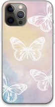 Case Company® - iPhone 13 Pro Max hoesje - White butterfly - Soft Cover Telefoonhoesje - Bescherming aan alle Kanten en Schermrand