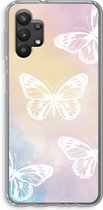 Case Company® - Samsung Galaxy A32 5G hoesje - White butterfly - Soft Cover Telefoonhoesje - Bescherming aan alle Kanten en Schermrand