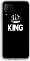 Case Company® - Huawei P40 Lite hoesje - King zwart - Soft Cover Telefoonhoesje - Bescherming aan alle Kanten en Schermrand